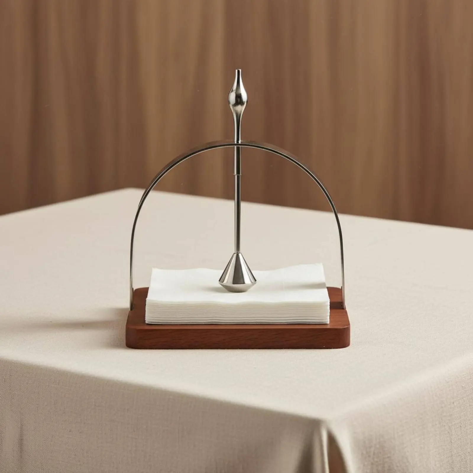 

Wooden Napkin Holder Minimalist Design Metal Napkin Stand Tissue Holder Stand Stable Base Table Decor Easy Reach for Restaurant