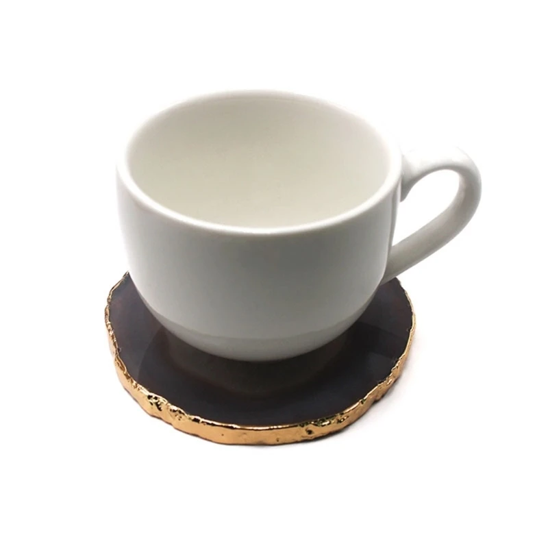C7AC Tea Cup Rest in Round Stone for Coffee Table and Work Desk Area