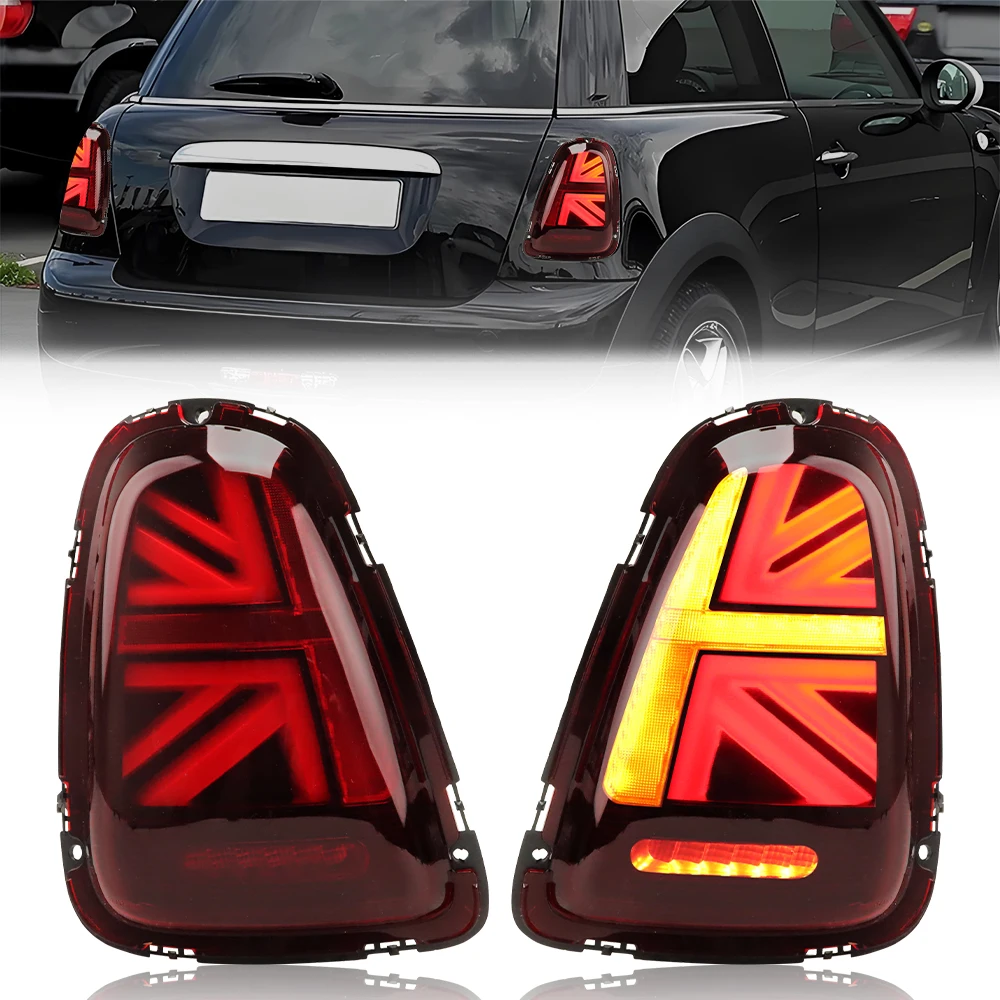 2PCS Car LED Tail Lights Assembly For BMW Mini Cooper R56 R57 R58 R59 Union Jack Style Brake Reverse Tun Signal Lamps 2007-2014