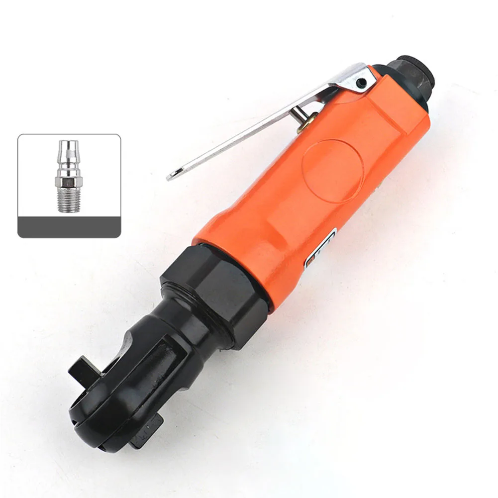25-45NM Pneumatic Air Ratchet Wrench For 1/4 Inch Square Drive Auto Repair Tool With Forward Reverse Knob Orange