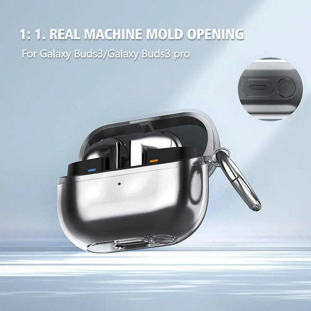 Soft Silicone Case For Samsung Galaxy Buds 3 Pro Wireless Bluetooth Earphone Shockproof Protective Case With Switch Hook
