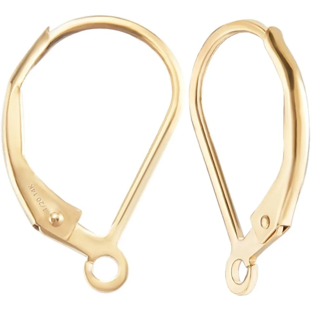 

4 шт., 14-каратное золото, заполненные крючки для сережек с открытой петлей, французские провода для ушей, фурнитура с коробкой для хранения, набор для изготовления сережек