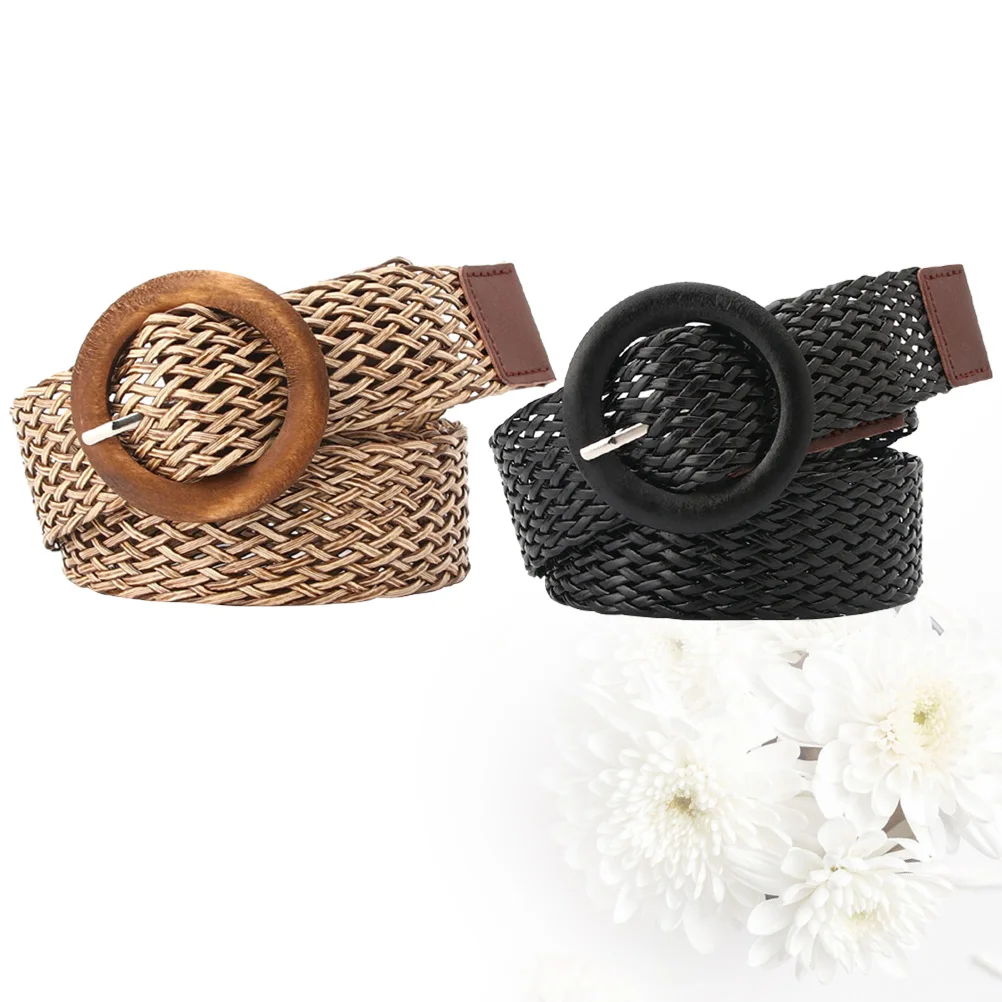 

2PCS Weaving Waistb Women Fashion Belly Chain Silver Ethnic Style Belt for Dress Tights Jeans Adjustable Size Decorative