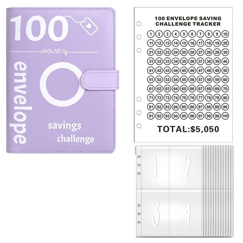 A29F-100 Envelopes Money Saving Challenge, 100 Envelope Challenge Binder, Money Saving Binder, Budget Book