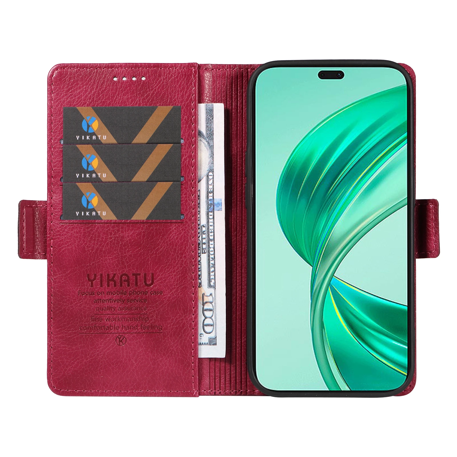 

Wallet Magnetic Flip With Card Slot Kickstand Leather Phone Case For iPhone14 Pro Plus Promax iPhone15 Pro Plus Promax