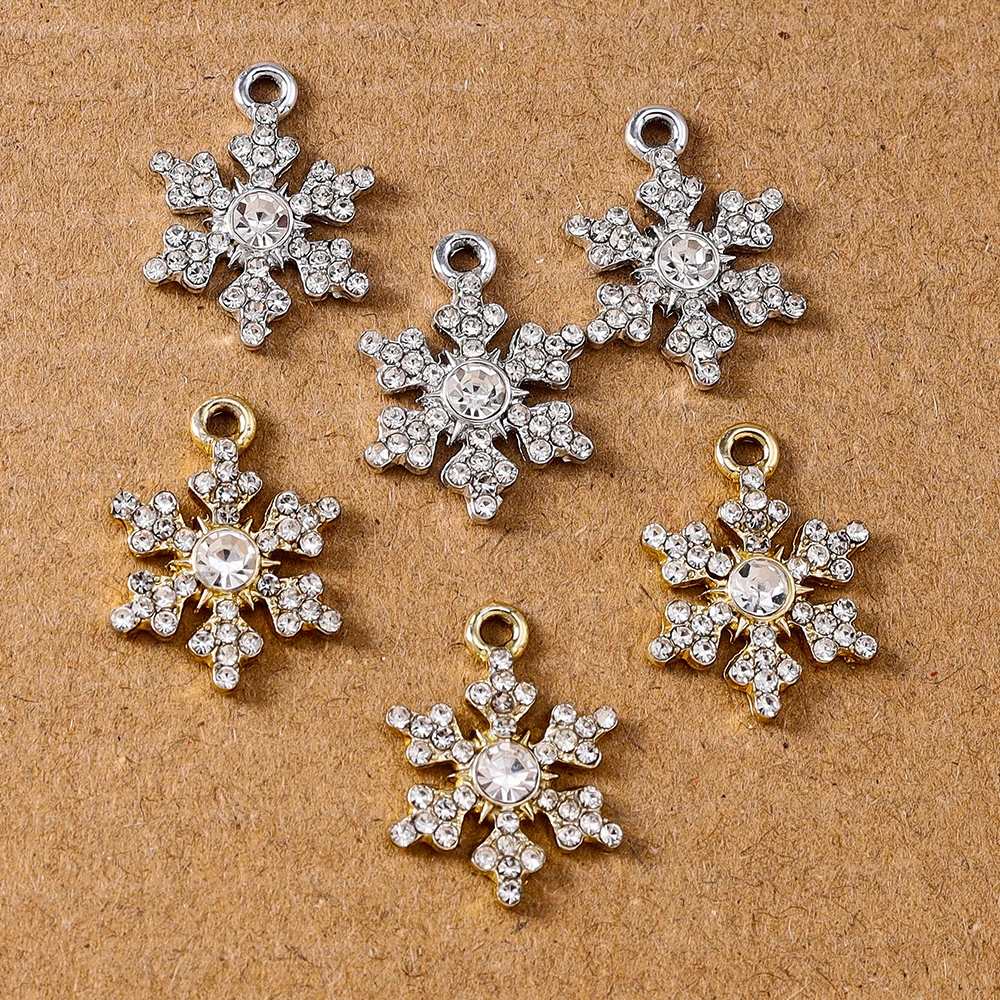 

5pcs 18*14mm Luxury Crystal CZ Snowflake Charms Pendants for Jewelry Making Earrings Necklace DIY Handmade Accessories Supplies