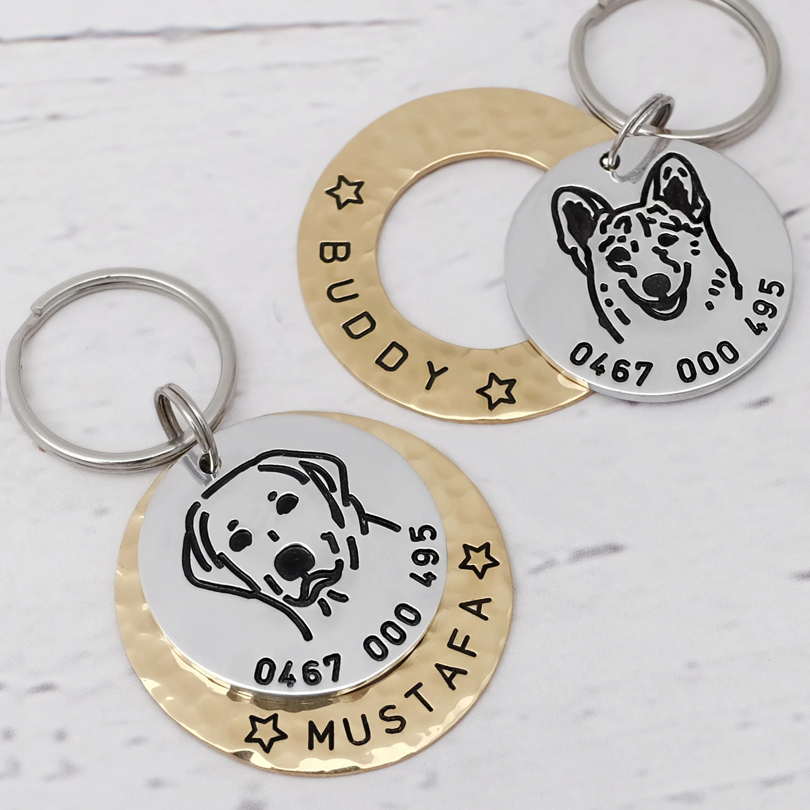 

Personalized Any Breed Dog Tag, Custom Dog Tag,Labrador Dog ID Tag,Golden Retriever Dog Tag, Engraved Name Collar Tag, Puppy Tag