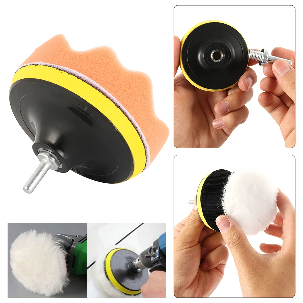 3 Inch Sponge Polisher Waxing Pads Buffing Cleaning Set for Polish Buffer Drill Wheel Car Polishing Removes Scratches Kit