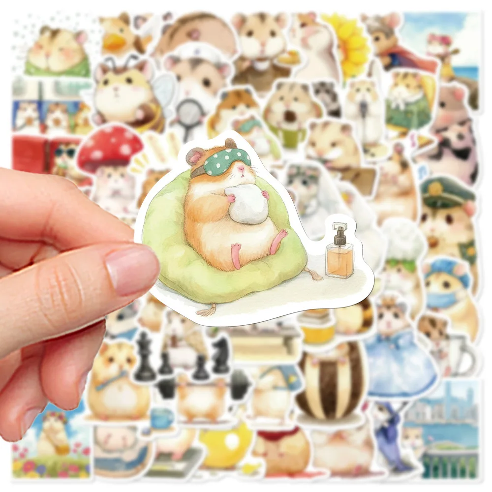 50pcs Hello Little Hamster Series Graffiti Stickers Suitable for Helmet Desktop Wall Decoration DIY Sticker Package Wholesale