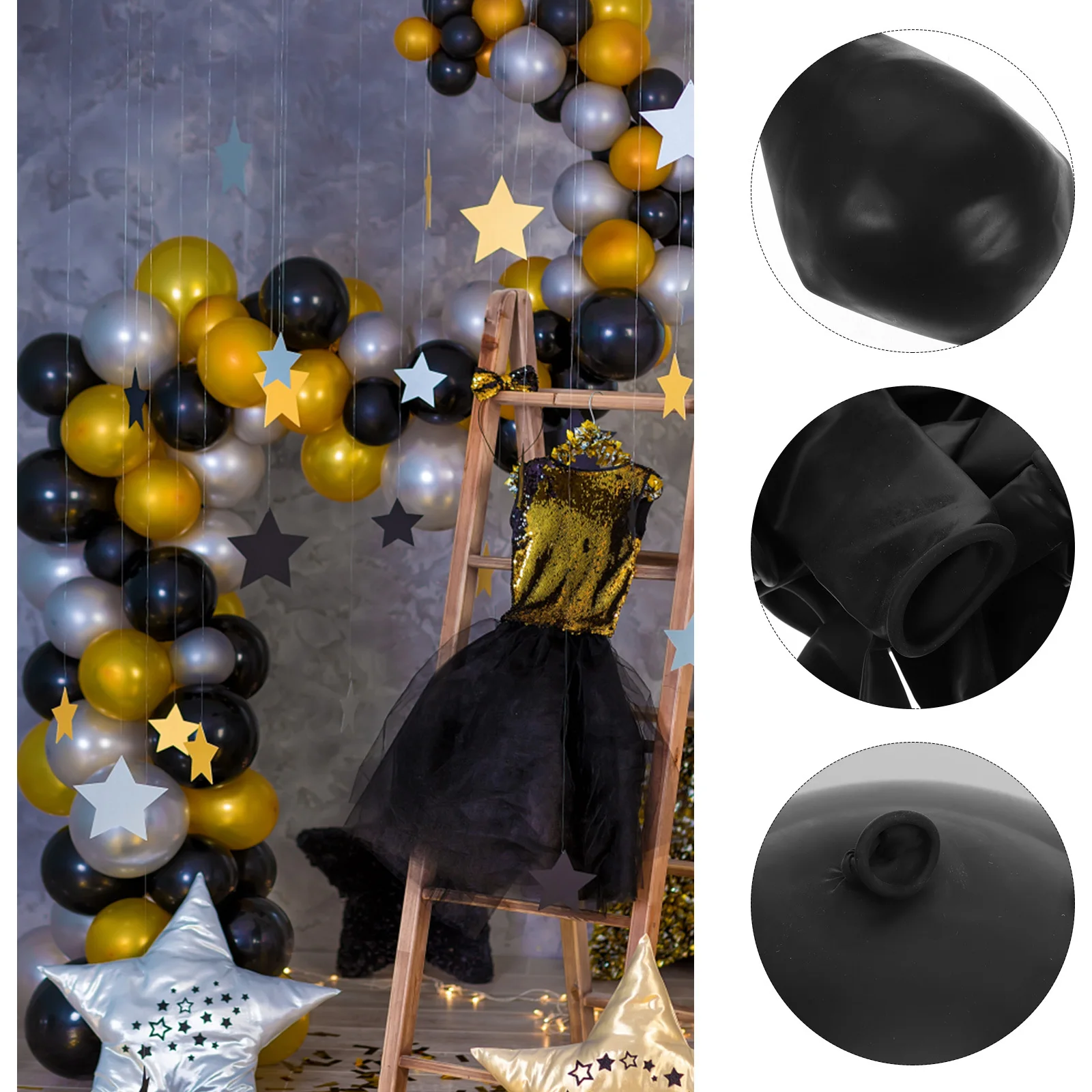 

1Set Black Balloons Mixed Size Balloon Arch Garland DIY Party Decor Halloween Engagement Wedding Supplies Black Balloons
