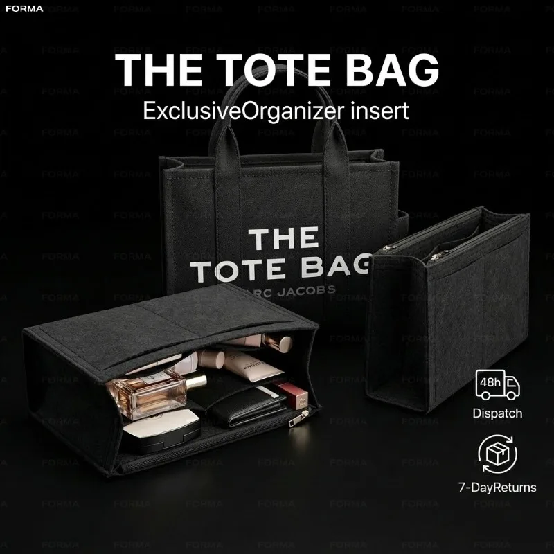 

Felt Bag Organizer Insert Fits The Tote Bag Canvas Handbag Shaper Liner Purse Divider with Zipper Pocket for Mini Small Large