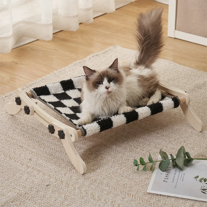 Versatile Hanging Cat Bed Cat Hammock Sofa Furniture Kitten Indoor Wooden Cat Bed Can Be Hung or Placed on the Ground