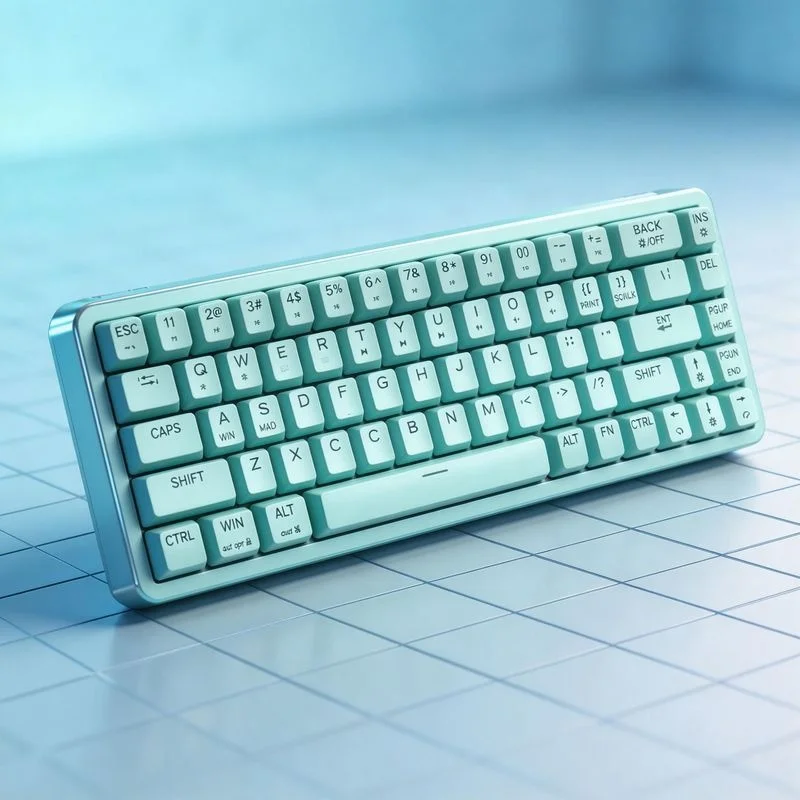 Generic 68 Keys Mechanical Keyboard Green Switch Mixed Light Backlit Compact Gaming Office Keyboard