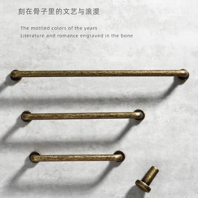 Single Hole-192mm Hole Spacing Vintage Furniture Handles Bronze Antique Silver Gold Handles for Wardrobe and Drawer