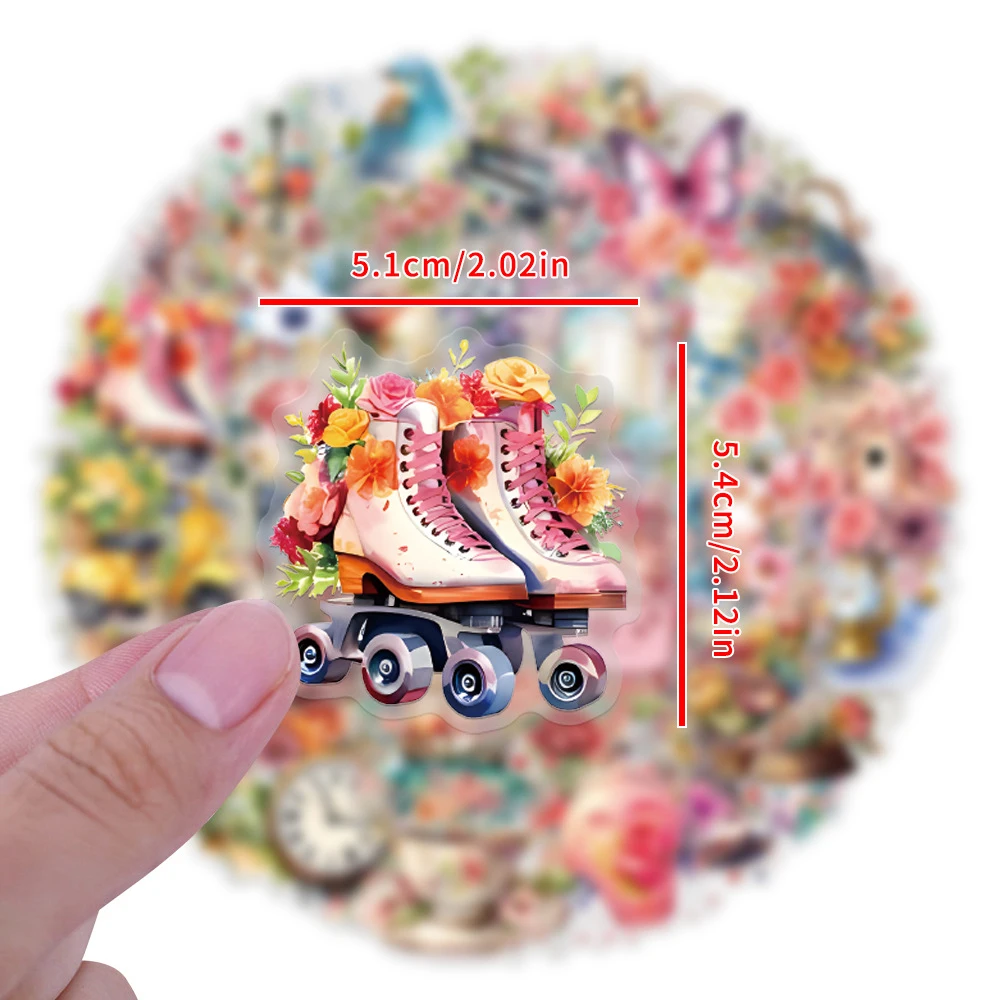 

10/30/57pcs Creative Aesthetic Flower World Stickers Pink Art Graffiti Decals DIY Laptop Guitar Phone Waterproof Sticker Decor