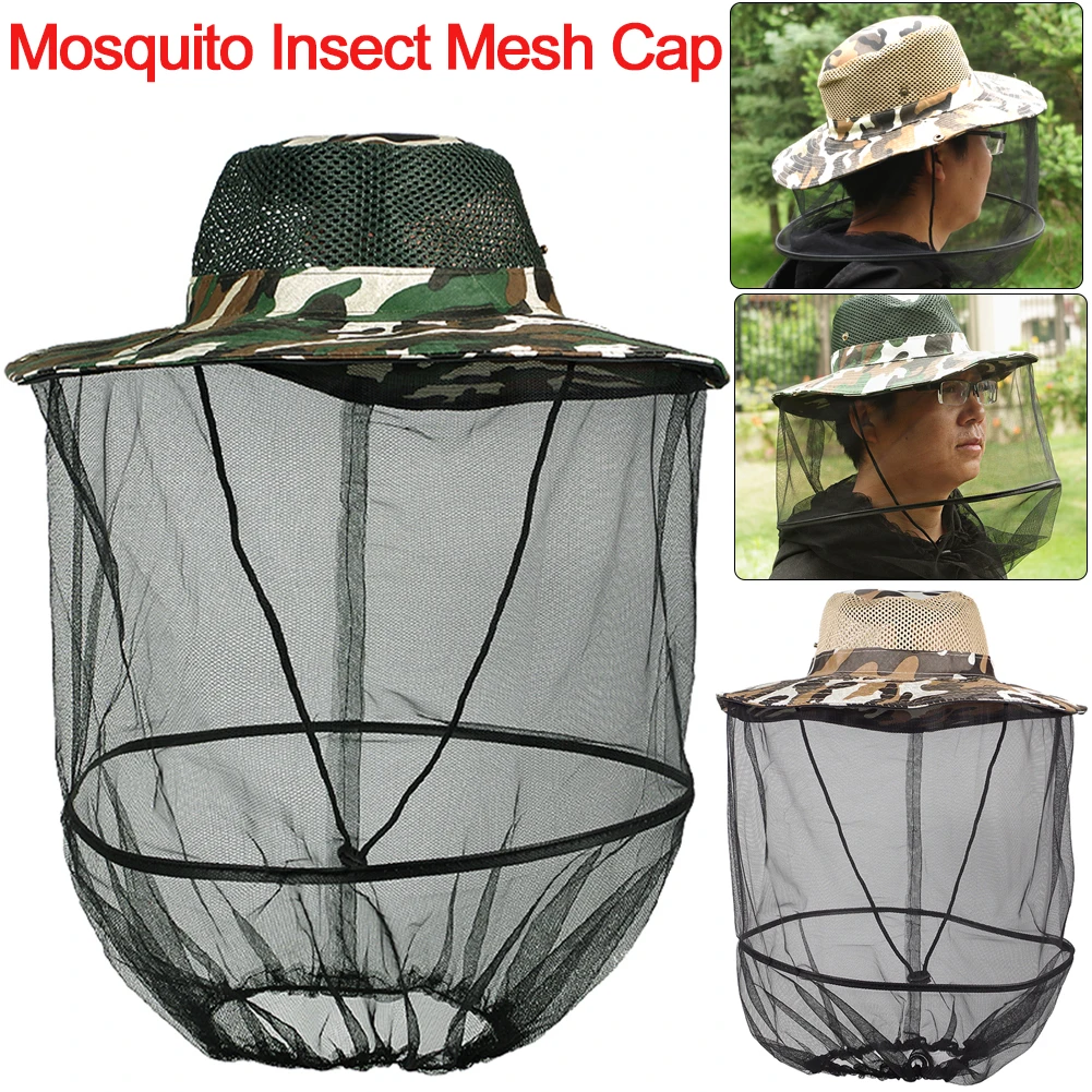 Mosquito Hat With Hidden Net Mesh Durable Fly Screen Premium Mosquito Insect Head Net Face Protector Travel Neck Head Cover