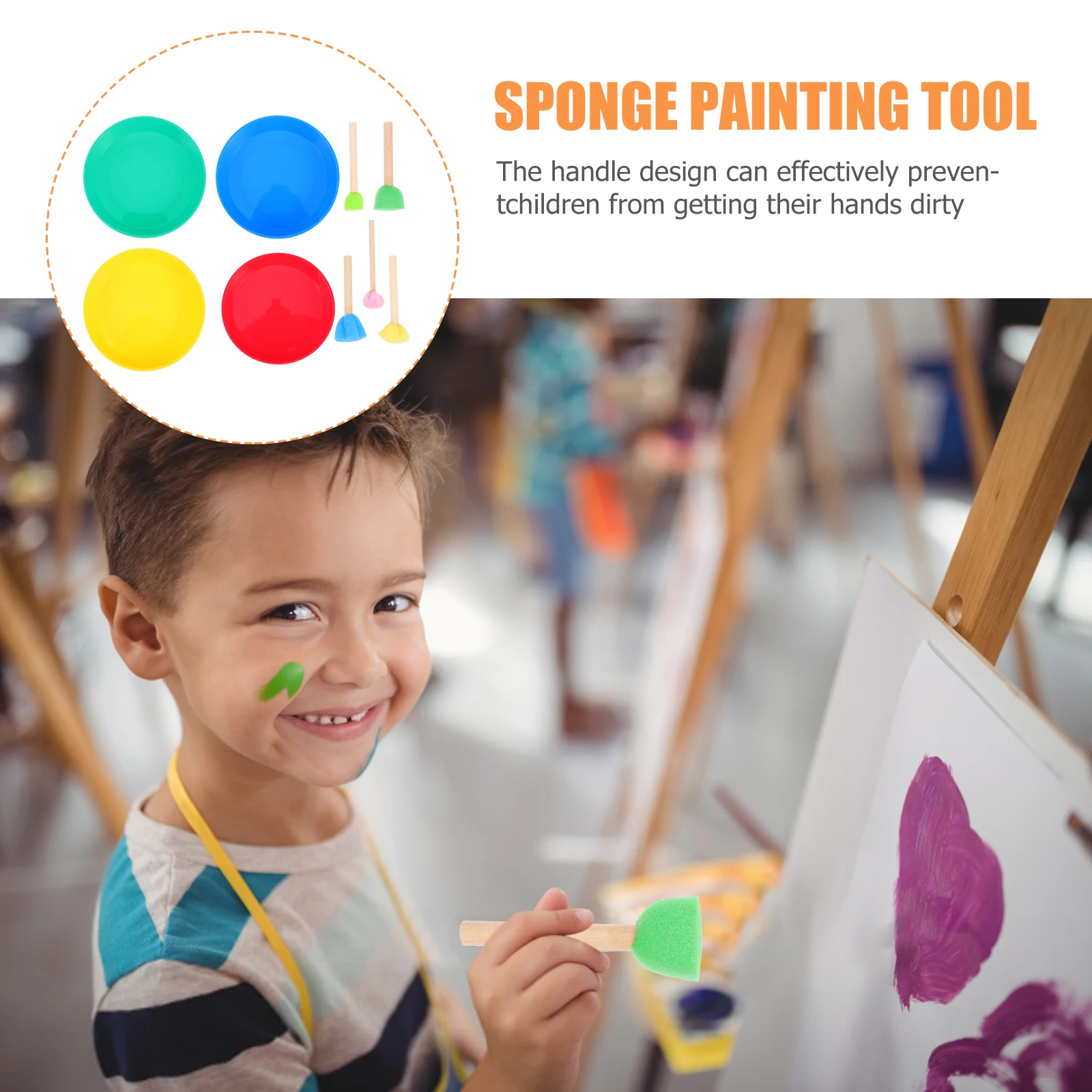 

1 set Brush Set Painting Brushes For Diy Art Craft Supplies Pigment Tray Color Sponge Painting Tools