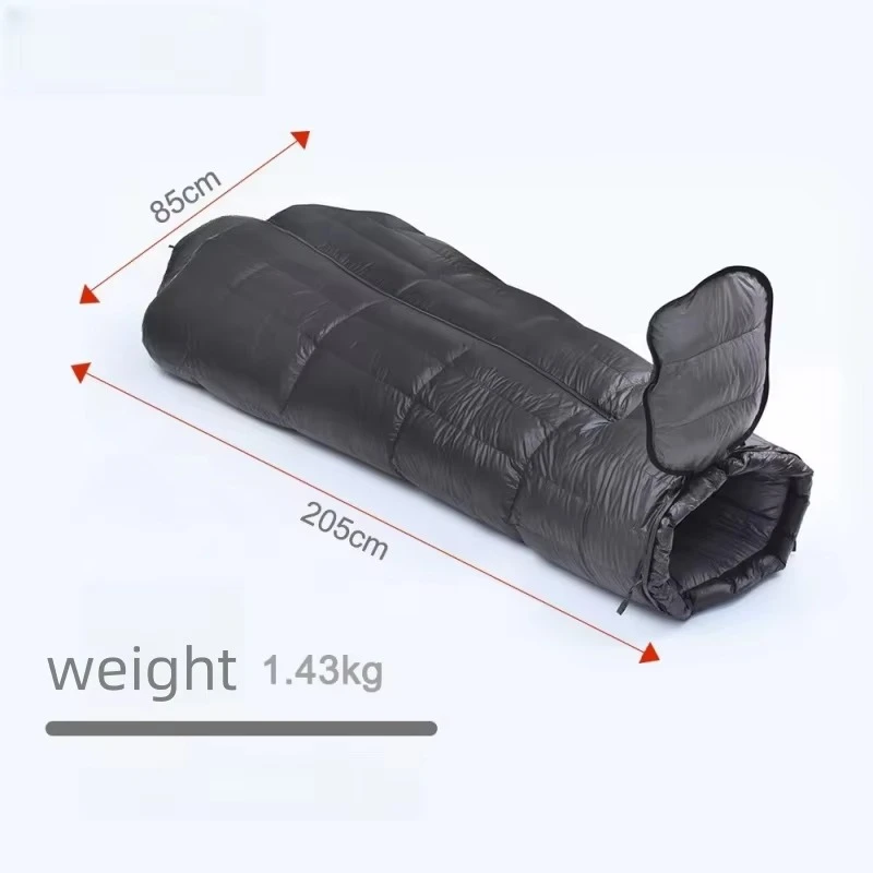 Ultra-Light Unisex Down-Filled Nylon Sleeping Bag for Adults Winter Outdoor Camping Single Hiking Mummy Style