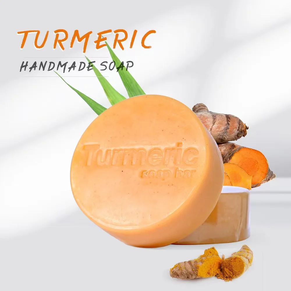 

Sdotter Tumeric Soap 100g Acne Dark Spots Removal Skin Brighten Handmade Soap Face Cleansing Body Bleaching Bath Whitening Moist