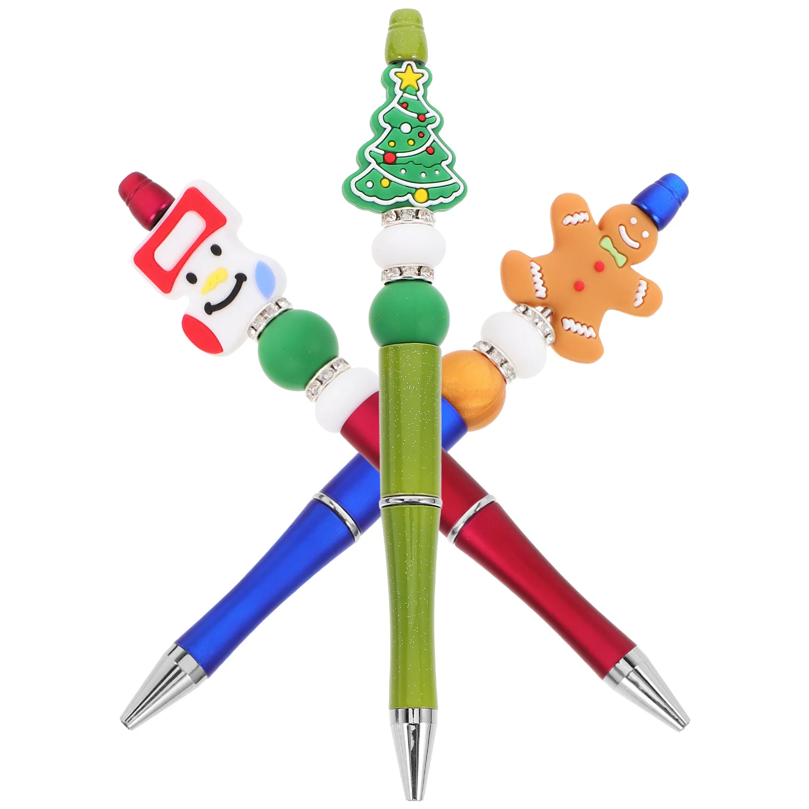 

3 Pcs Christmas Ballpoint Pen Santa Claus Pens Bulk Bead Supplies Writing for Students Kit Office Plastic Lovely Shaped Gel