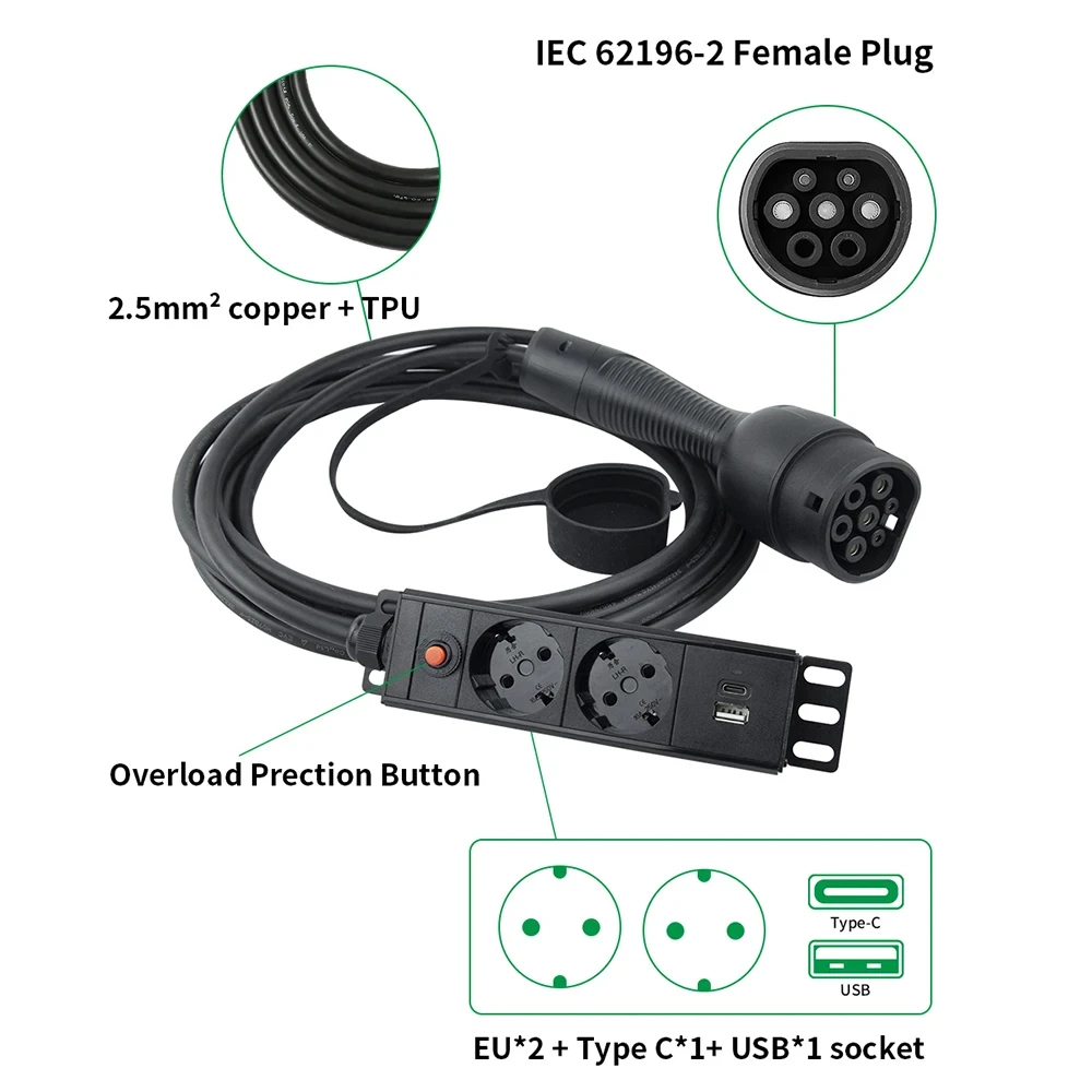 New energy EVSUN spina di scarico laterale elettrica per auto EV Type2 16A cavo di ricarica con presa ue alimentazione esterna bisogno di supporto