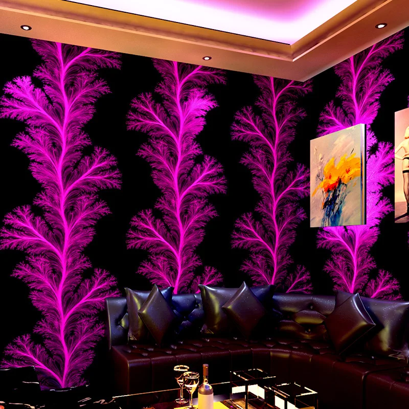 

KTV private room wallpaper, nightclub colorful dreamy 3D three-dimensional background wallpaper, luxury hotel wall decoration