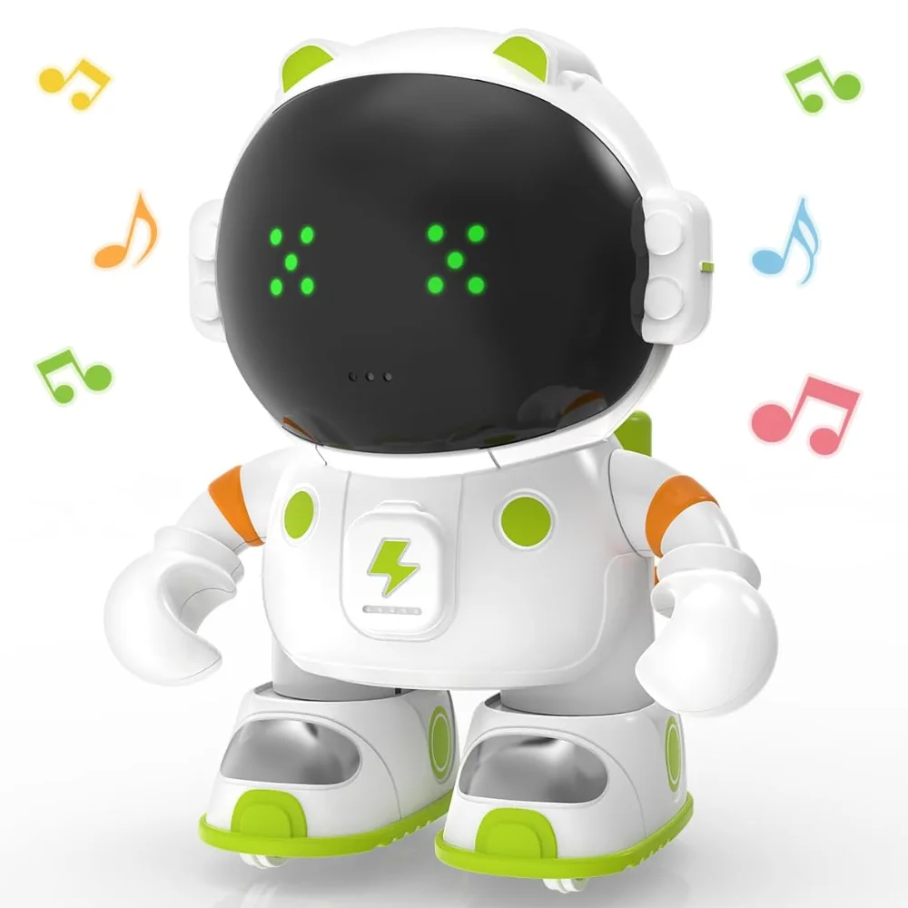 

Interactive Smart Robot Toy for, Rechargeable Talking Toy with Touch Sense, Voice Control, Record, Dance & Sing, Birthday Gift