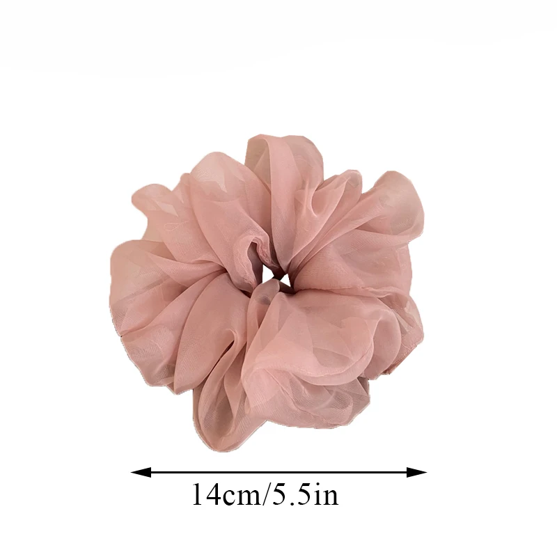 Oversized Organza Chiffon Scrunchie Korea Large Ponytail Holder Hair Ties Mesh Thin Women Elastic Hair Bands Headwear Hair Rope