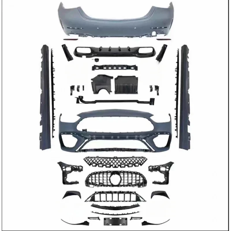 High Quality Upgrd Front Lip Rear Bumper Exhaust Pipe C-Class C Sport Style Body Kit Months Warranty
