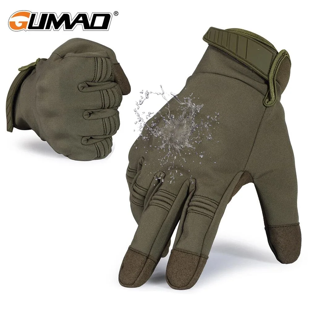 Tactical Gloves Touch Screen Full Finger Glove Hard Shell Fleece Warm Combat Airsoft Hunting Hiking Bicycle Cycling Non-slip Men