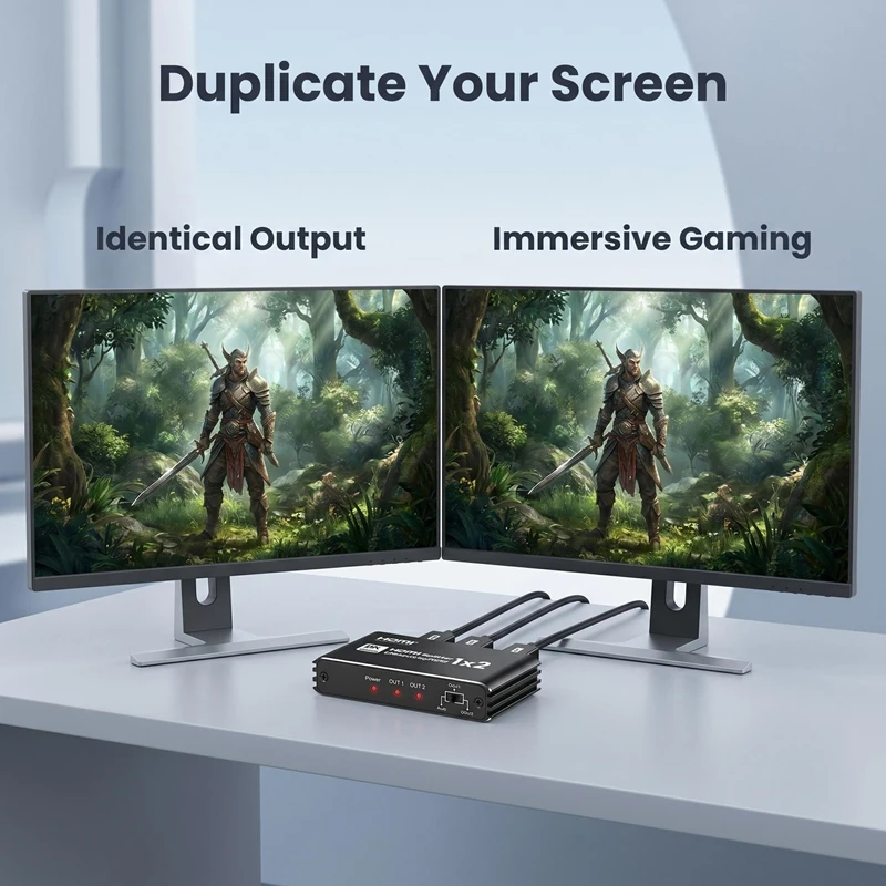 8K 60Hz HDMI Splitter 1x2 4K120Hz 1080P@240Hz 1 in 2 Out Dual Display HDR10 for Xbox PS4 PS5 Laptop PC To TV Monitor Projector