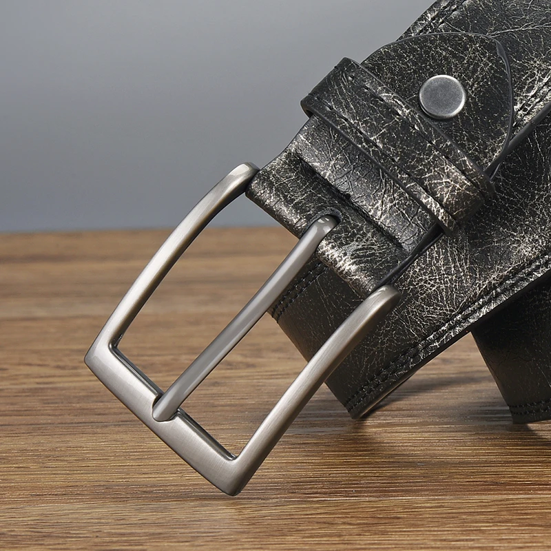 Men's Vintage Single Pin Buckle Pearlescent Belt，Classic & Fashionable For Work, Business, Casual Wear - Perfect Gift Idea