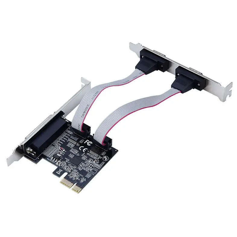 PCI express 2 Serial e 1 porta paralela riser Cartão RS232 Porta impressora PCIe PCI-e adaptador MOSCHIP ASIX/AX99100 chipest