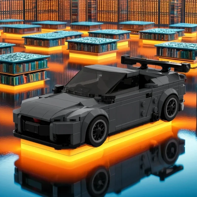 

NEW 404PCS MOC City Champions Super Car Nissan Gtr R35 Gray Model Technology DIY Assembly Building Blocks Display Birthday Gift