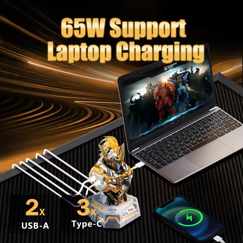 32W/65W MOSHOW Knight of Lake Mohu Gilded Edition Charger Wu Chenghou Bust Charging Center Customized Desktop Accessories Gifts