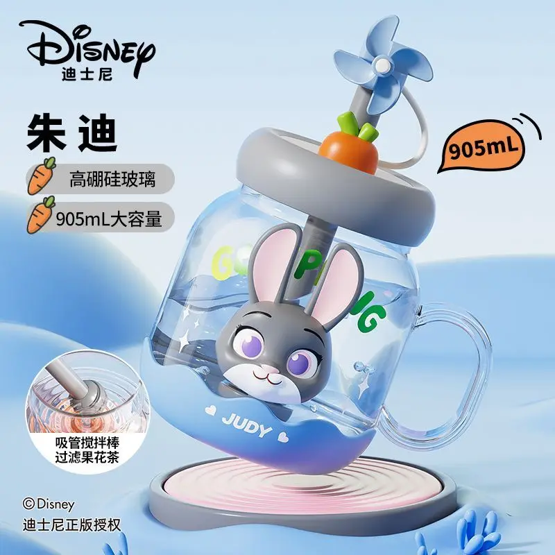 

anime disney Zootopia Nick and Judy 905ML large capacity double drinking cup Portable glass sippy cup Surrounding kettle gift