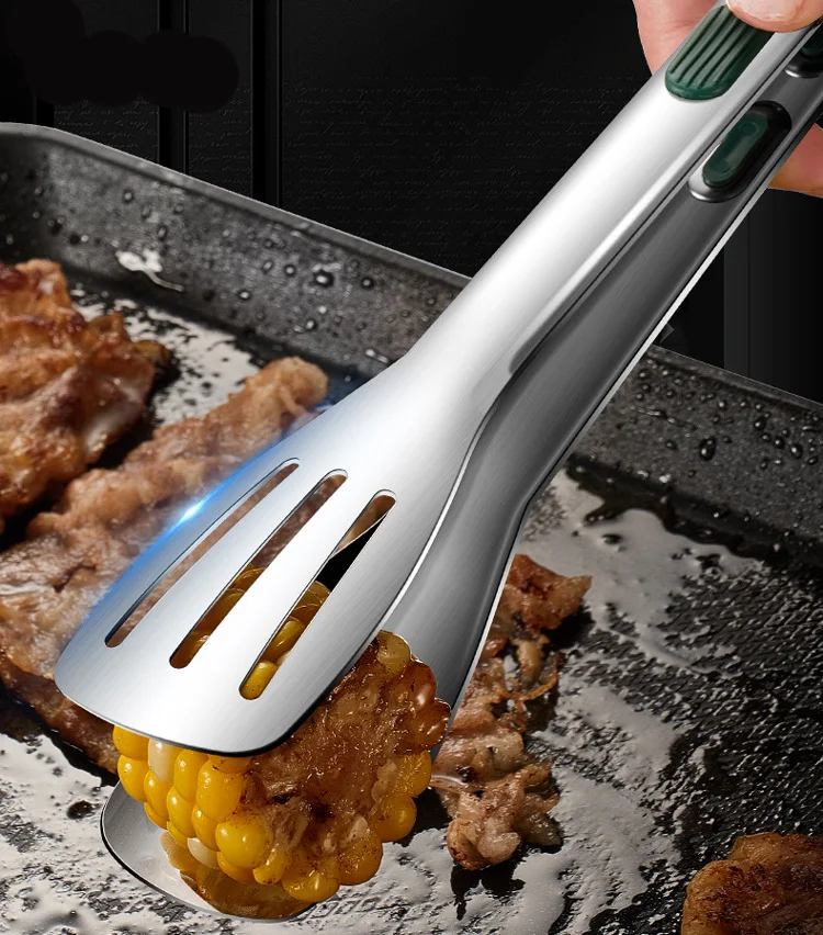 3 Pack Slotted Head Stainless Steel Kitchen Tongs Multifunctional Heatproof Food Tongs For Grilling Steak Salad Barbecue Kitchen Accessories For Steak BBQ Pasta Salad Outdoor Barbecue Tools Easy To Clean Cooking Grill Utensils