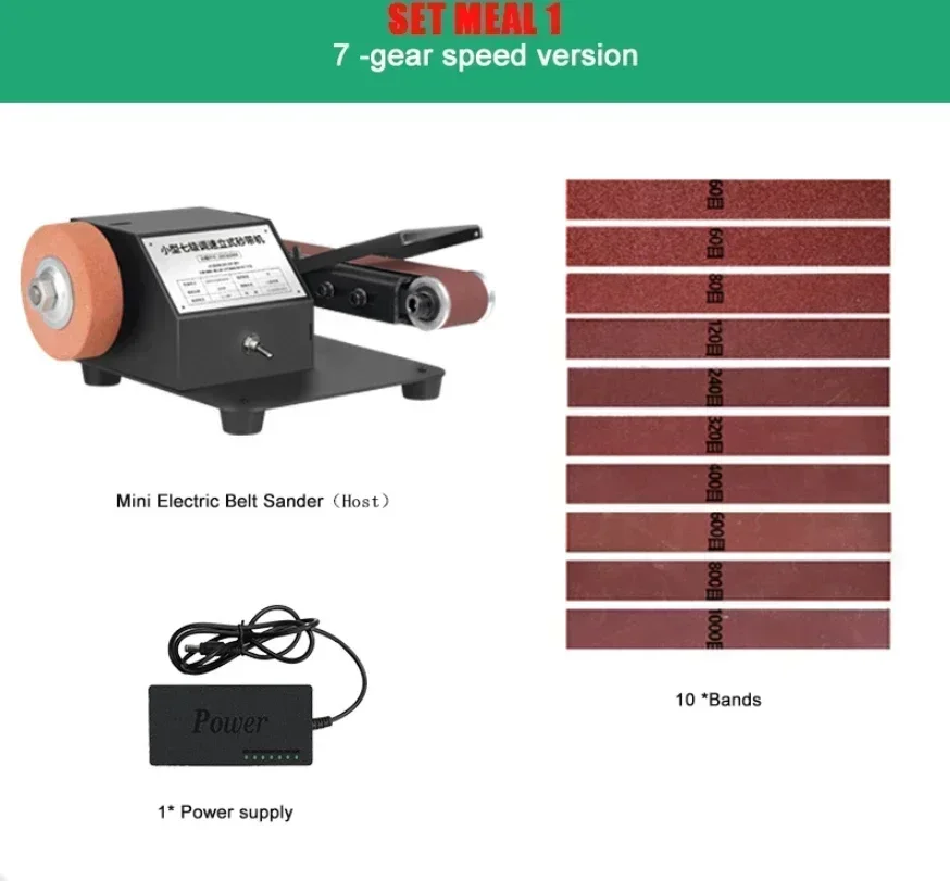 Electric Mini Belt Sander DIY for Knife Making Upgrade Timber Sharpening Belt Sander Abrasive Belt for Wood Metal Knife Leather