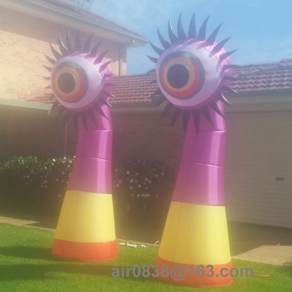 Halloween Decoration Giant Inflatable Eye Ball Monster Flower Column With LED Lights Amusement Inflatable Flower For Sale