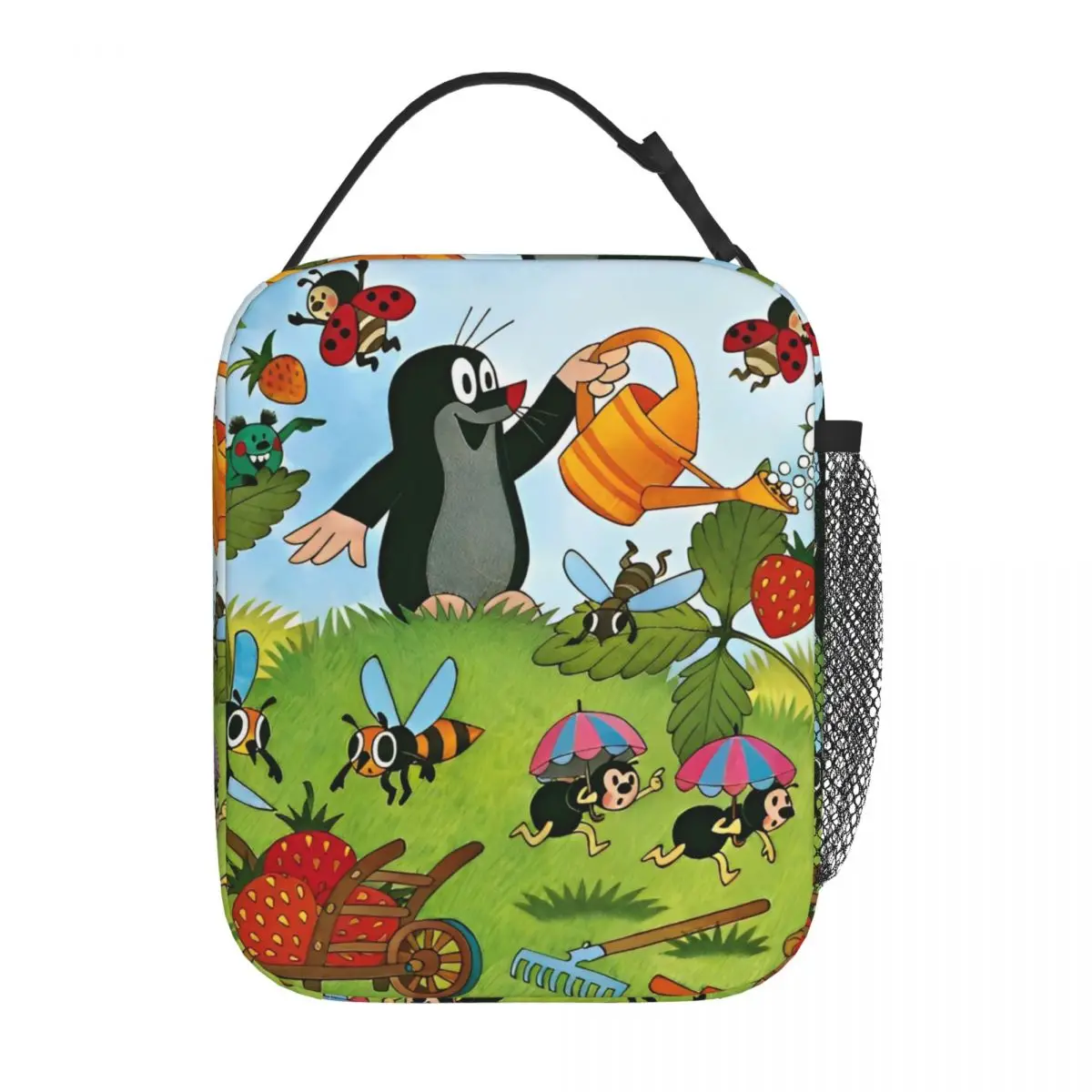 The Little Mole Insulated Lunch Bag High Capacity Cartoon Friends Together Reusable Thermal Bag Lunch Box Tote Office Travel