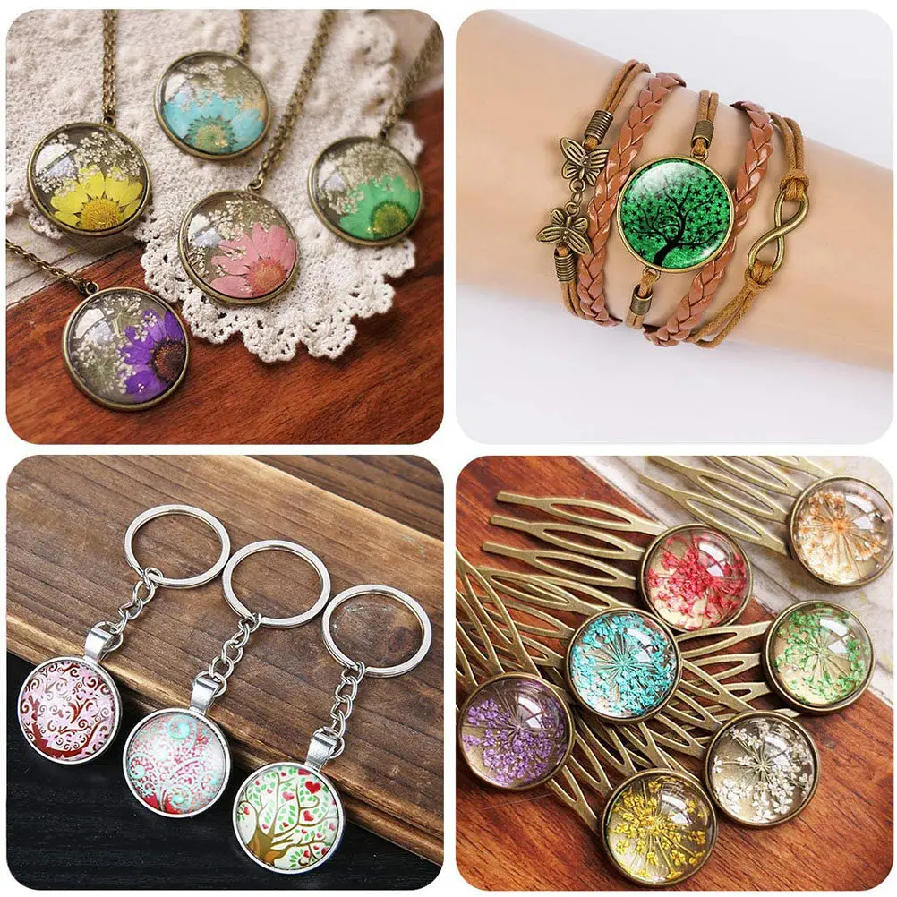 Glass Jewelry Making Patches 1 Box DIY Decorative Pendant Accessories for Handmade Crafts and Jewelry