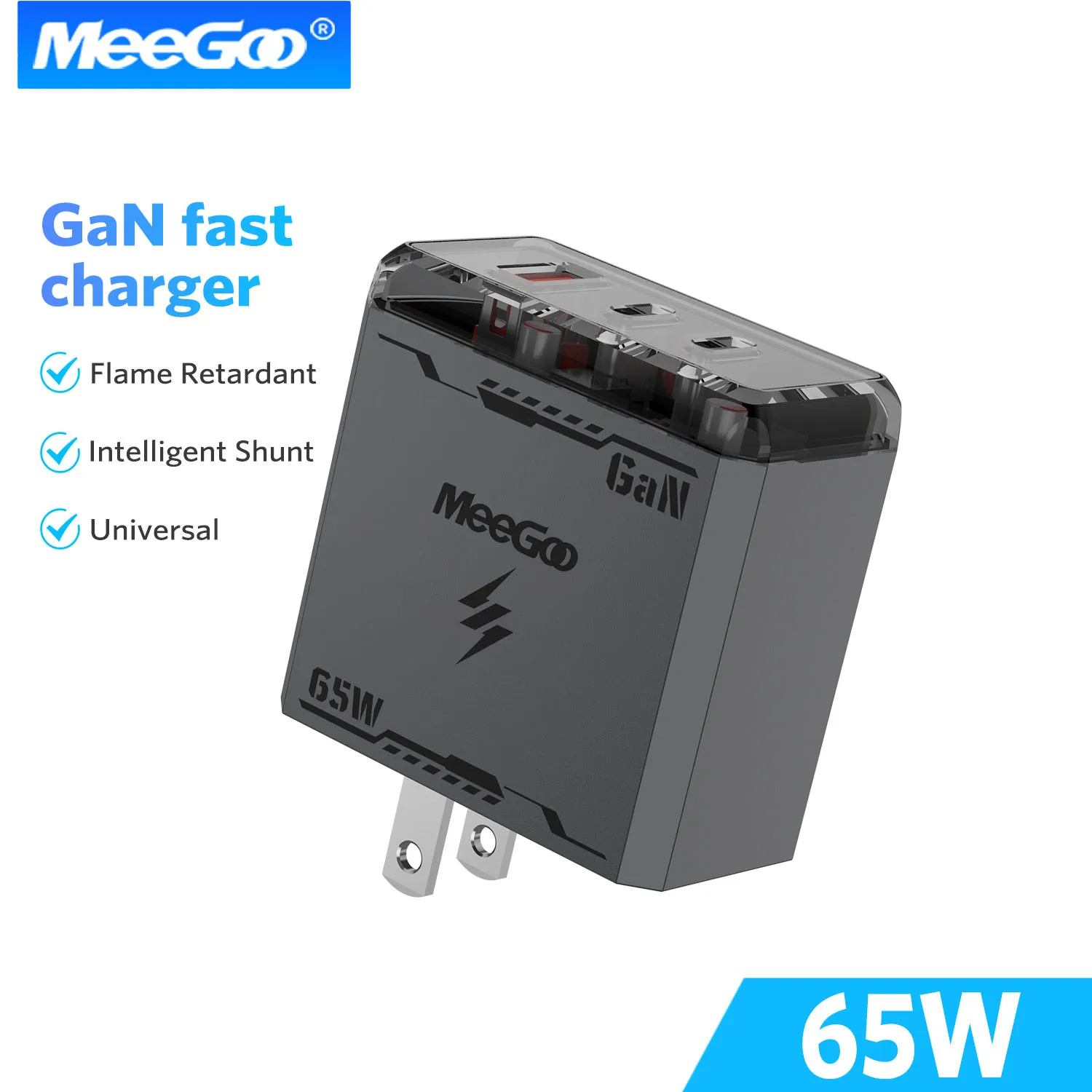 

MeeGoo 65w GaN Charger Head Fast Charging Mobile Phone GaN Charger Adapter Usb Charger Type c Converter Tablet Wall Charger new