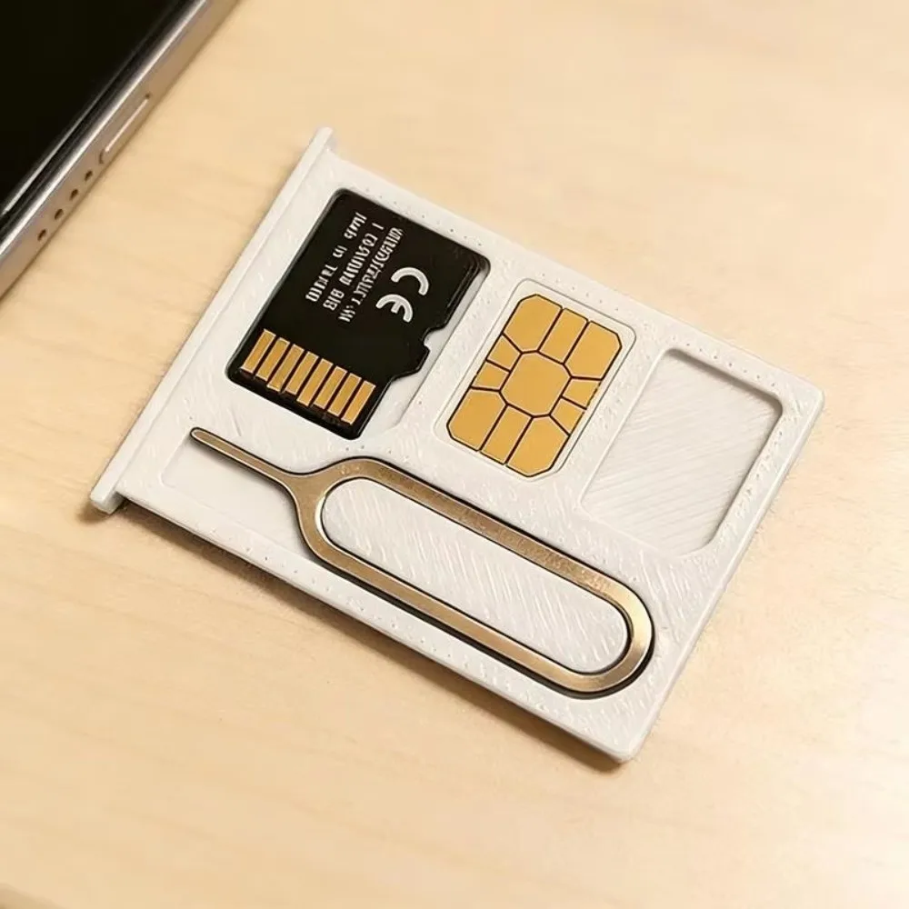 1PCS with Eject Pin 3D Printed SIM Card Storage Box 2-Slots SIM Card Shockproof Secure Storage Box 1-Slot TF Card