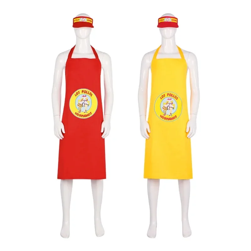 

Breaking Bad Cosplay Costume LOS Pollos Hermanos Apron and Hat Set for Men Women Halloween Party Themed Events and Cos Gathering