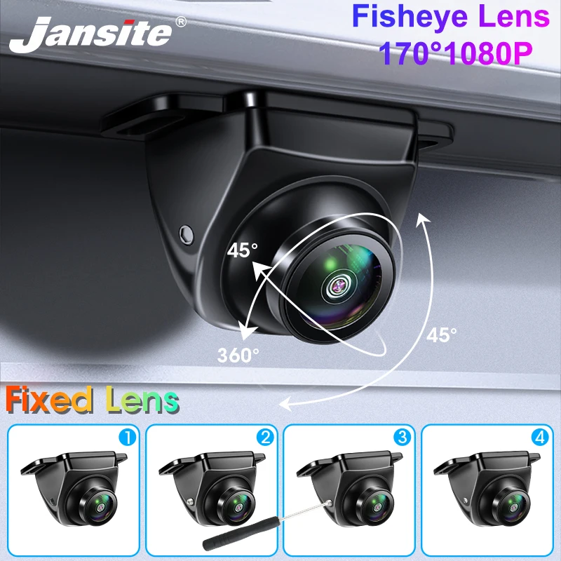 

Jansite Car Vehicle HD AHD Reverse Camera Fisheye Lens Starlight Night Vision Universal 170° 1920x1080P Vehicle Rear Vie Camera