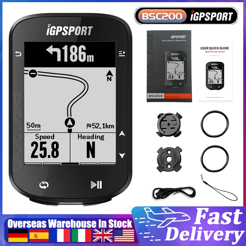 

IGPSPORT BSC200 GPS Bike Computer Wireless Cycle Digital Speedometer ANT+ Route Navigation Stopwatch Cycling Bicycle Speed Meter