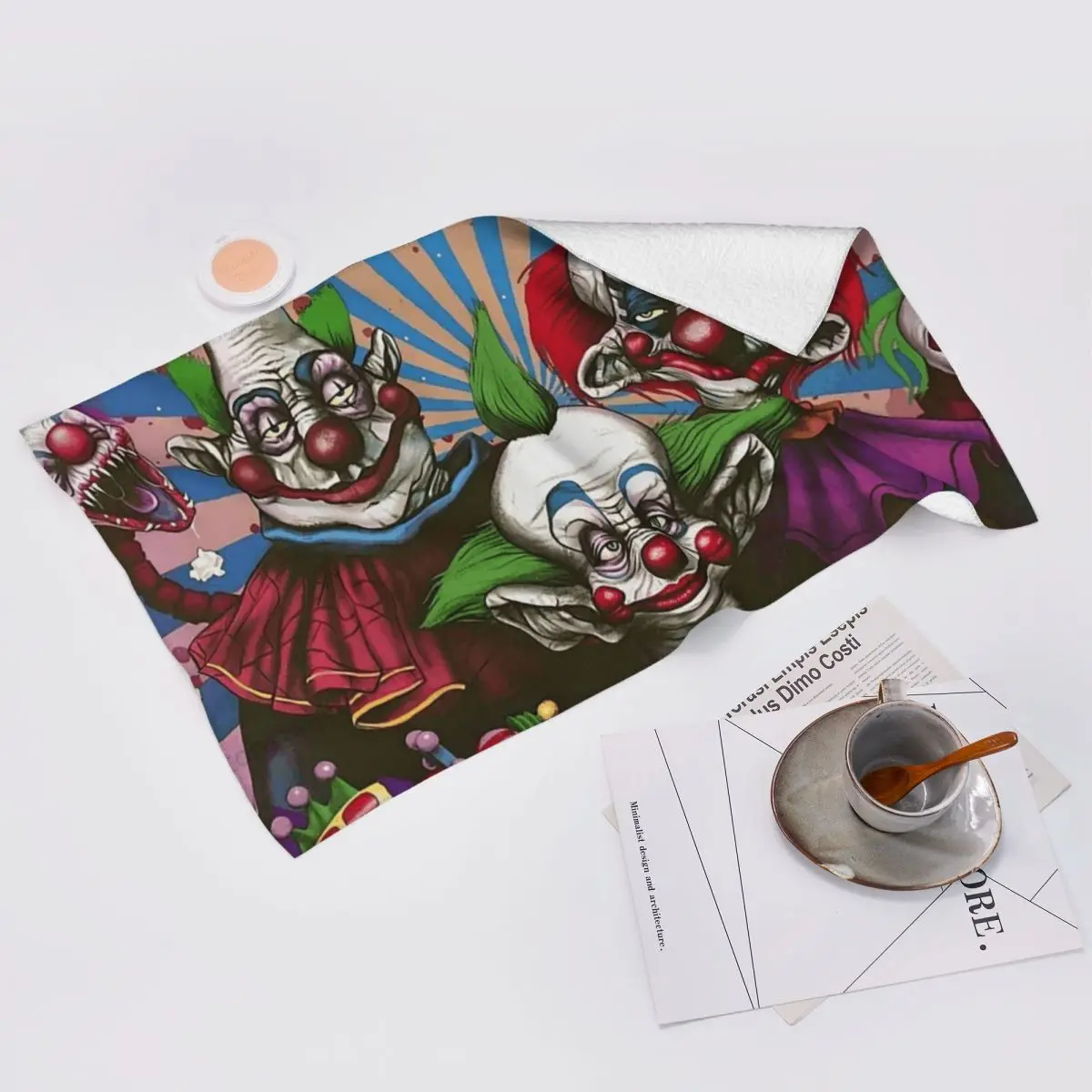 Custom Killer Klowns From Outer Space Film (2) Soft Face Towel Quick Dry Pool Bath Cotton Towels Absorbent