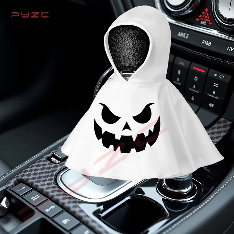 Car Gear Lever Dust Cover Halloween Decoration Hoodie Handbrake Cover Gear Cover Ghost Cloak Halloween Decoration Car Gear Cover