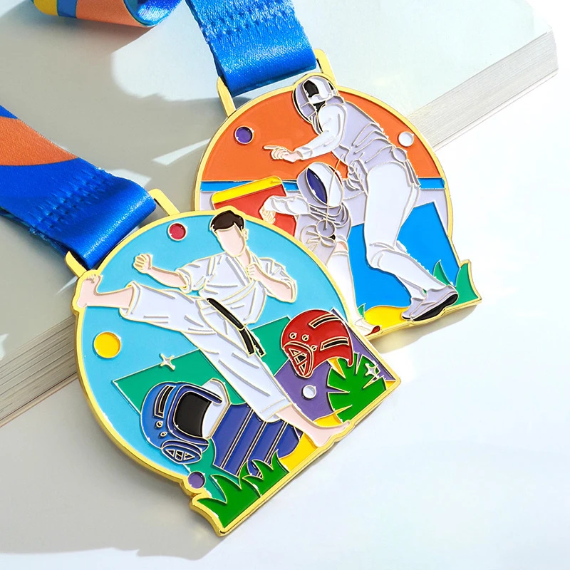 

Customized Metal Taekwondo Medal, Martial Arts, Fencing Reward Fighting Sports Meeting Match, Hanging Around the Neck Decor, 3Pc