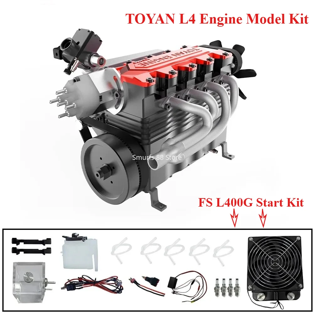 TOYAN L4 Engine Model Start Kit Metal Inline Four-cylinder Engine Model 14CC Water-cooled Engine Model Kit Toy Gift FS L400G